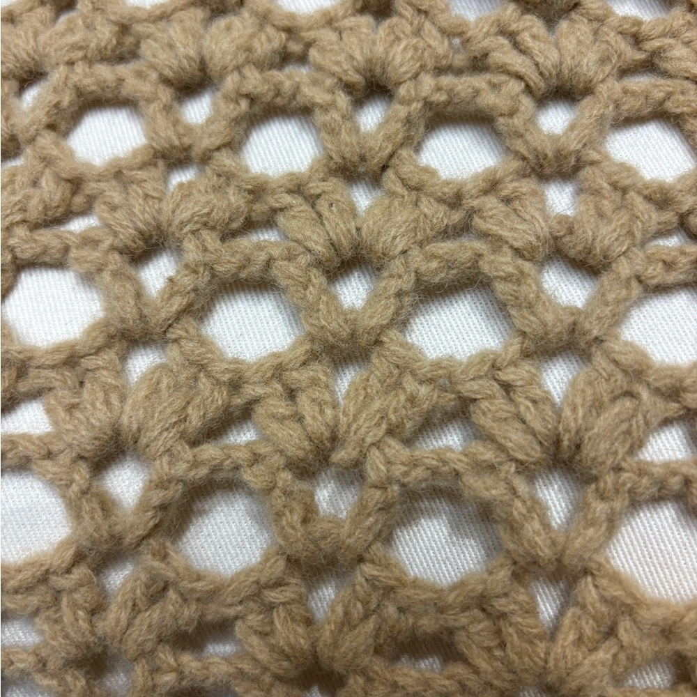 Club Monaco Wool Crochet Poncho Tan O/S EUC - Picture 3 of 11